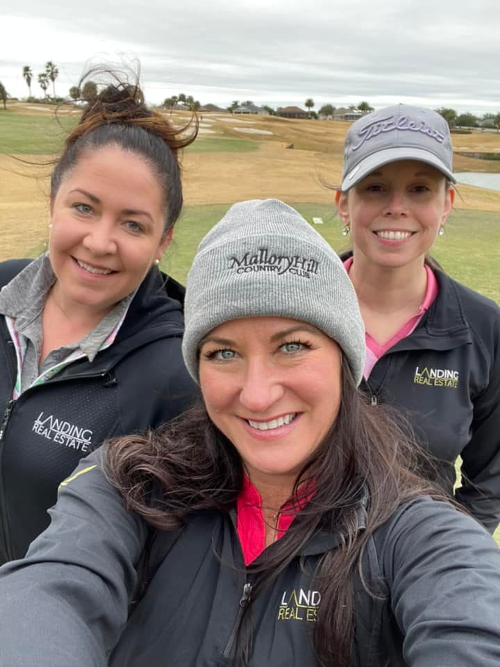 Abby Cross, Lisa DiBiase, on golf course for fundraiser
